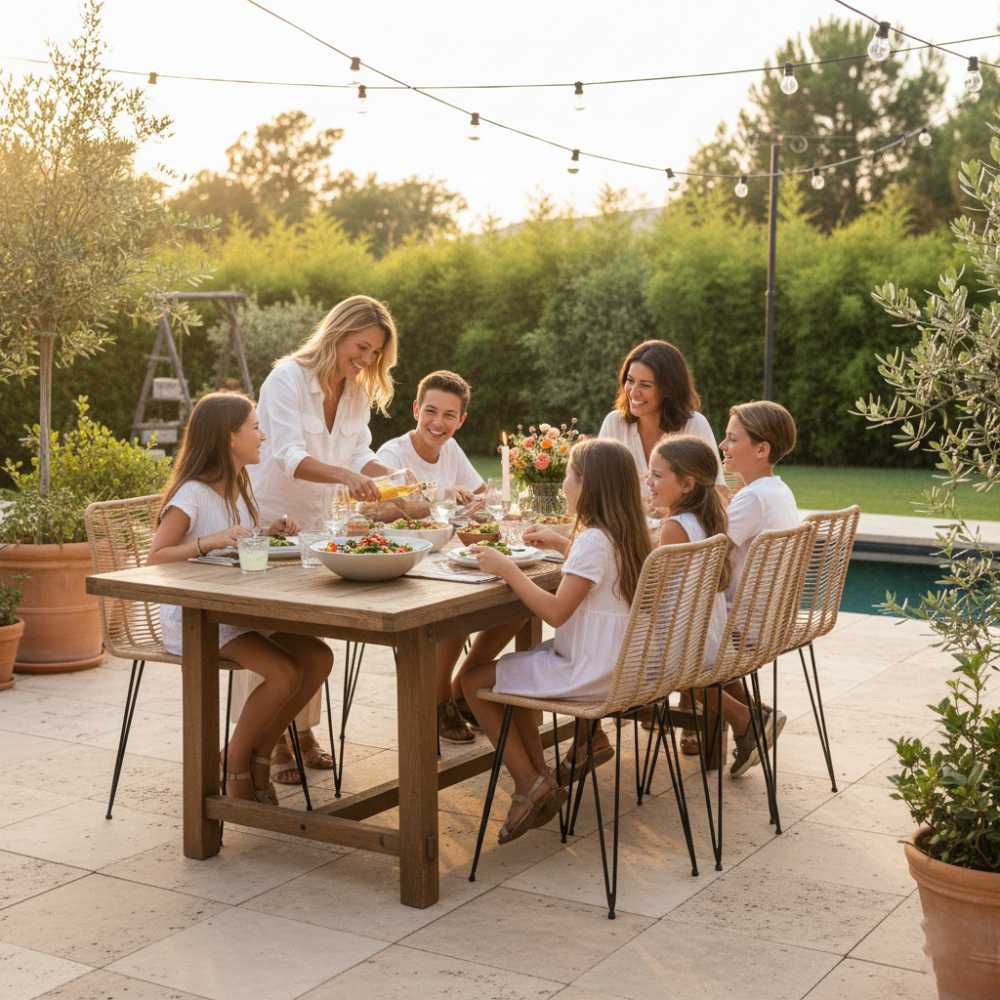Chaise de salle à manger tressée Sable | Collection AMBOSITRA