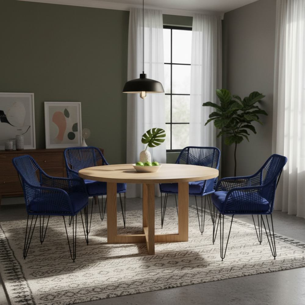 Chaise de salon bohème Bleu Roi | Collection SAMBAVA