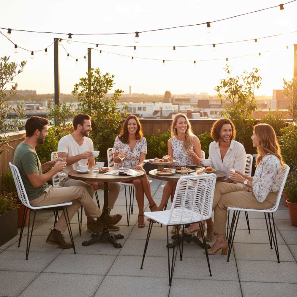 Chaise de salle à manger tressée Blanc | Collection AMBOSITRA