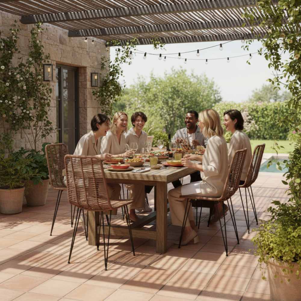 Chaise de salle à manger tressée Chocolat | Collection AMBOSITRA