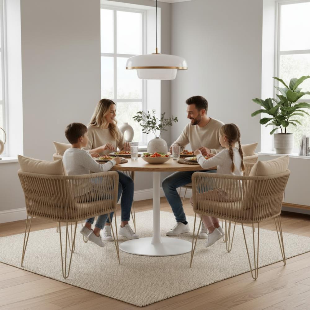 Chaise en corde tressée bohème Beige | Collection MAJUNGA