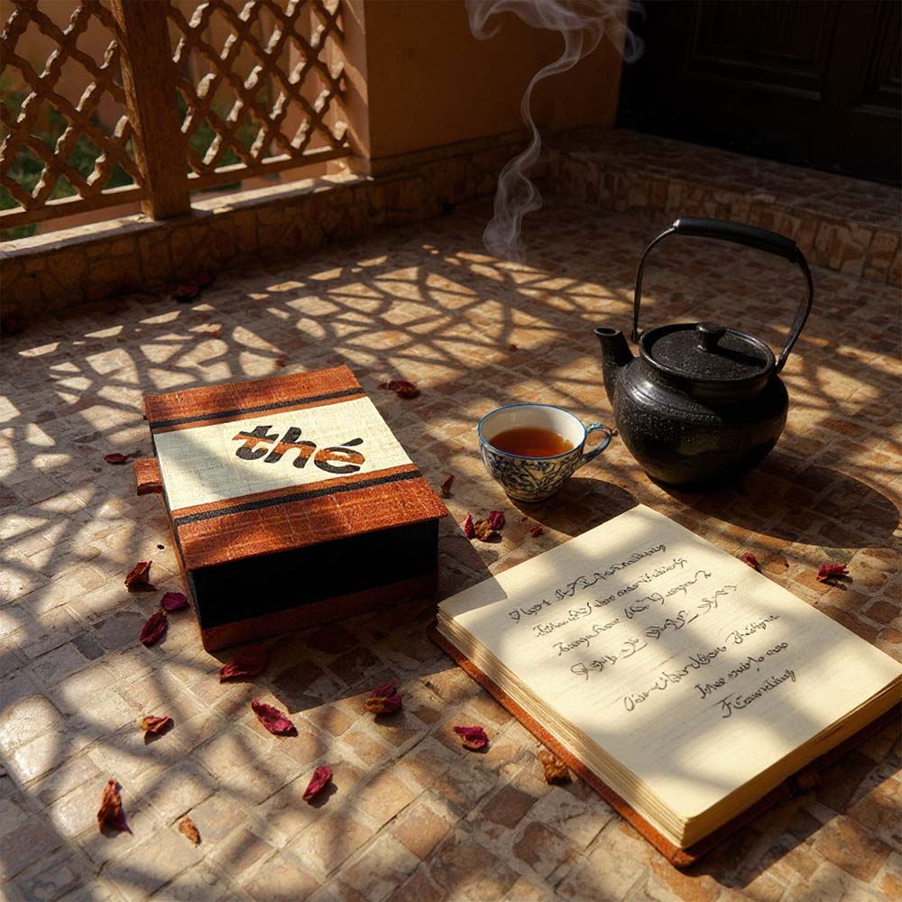 Boite à thé en raphia et bambou artisanal de Madagascar | Chocolat