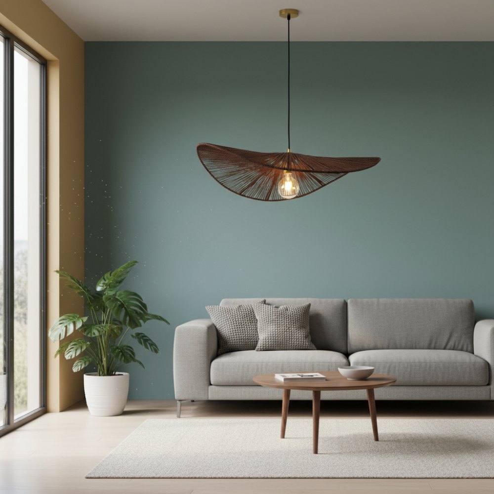 Suspension en corde naturelle bohème chic Chocolat | Collection MANAKARA