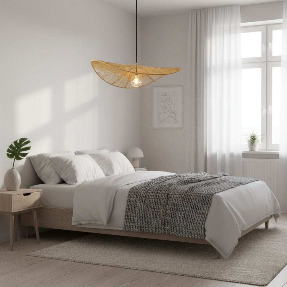 Suspension en corde naturelle bohème chic Miel | Collection MANAKARA