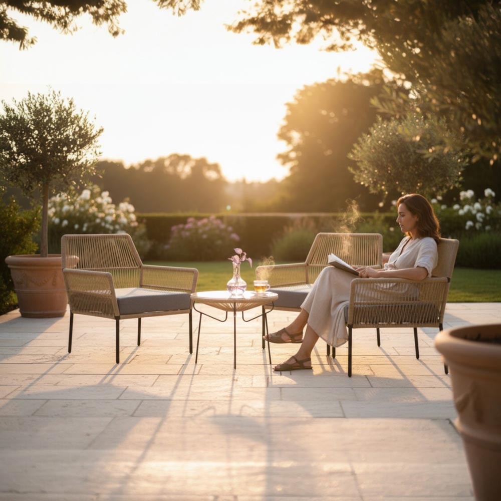 Fauteuil en corde tressée bohème Turquoise | Collection TANA