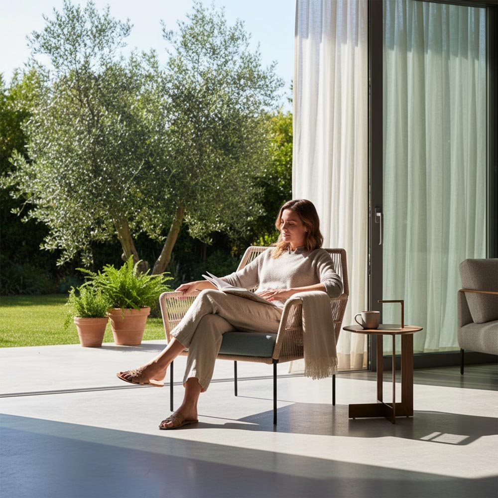 Fauteuil en corde tressée bohème Sable | Collection TANA