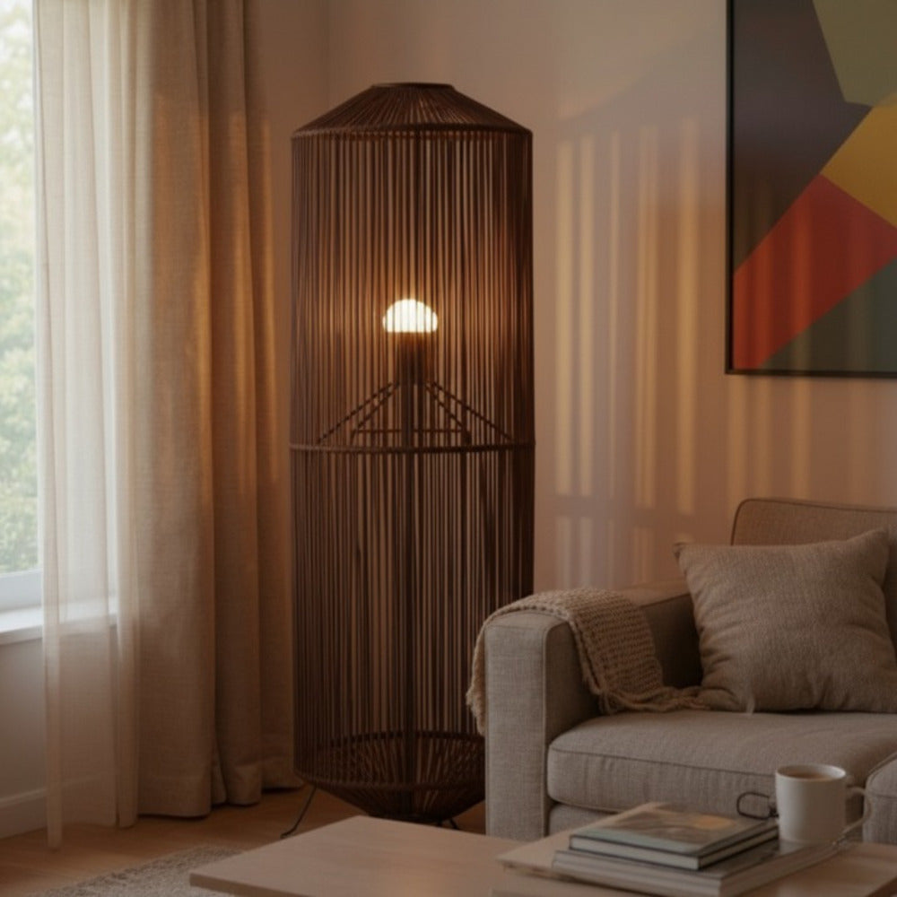 Lampe sur pied bohème chic Chocolat | Collection NOSY BE