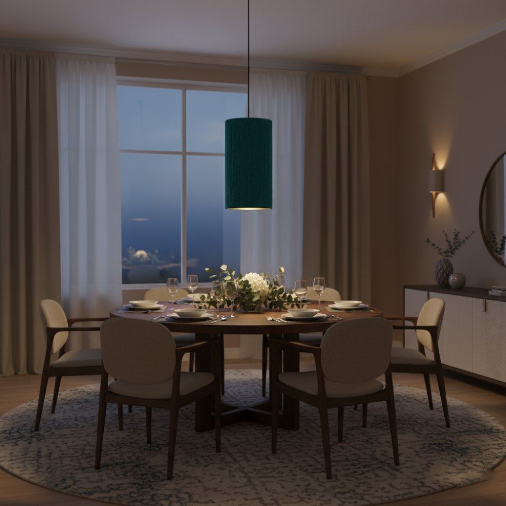 Plafonnier cylindrique bohème Bleu Lagon | Collection ANTALAHA