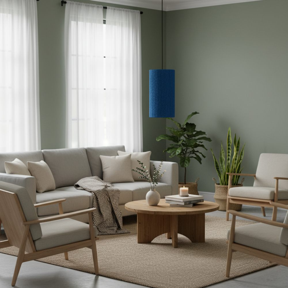 Plafonnier cylindrique bohème Bleu Roi | Collection ANTALAHA