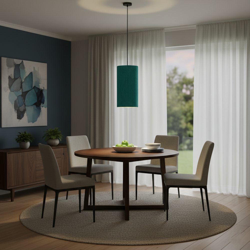 Plafonnier cylindrique bohème Turquoise | Collection ANTALAHA