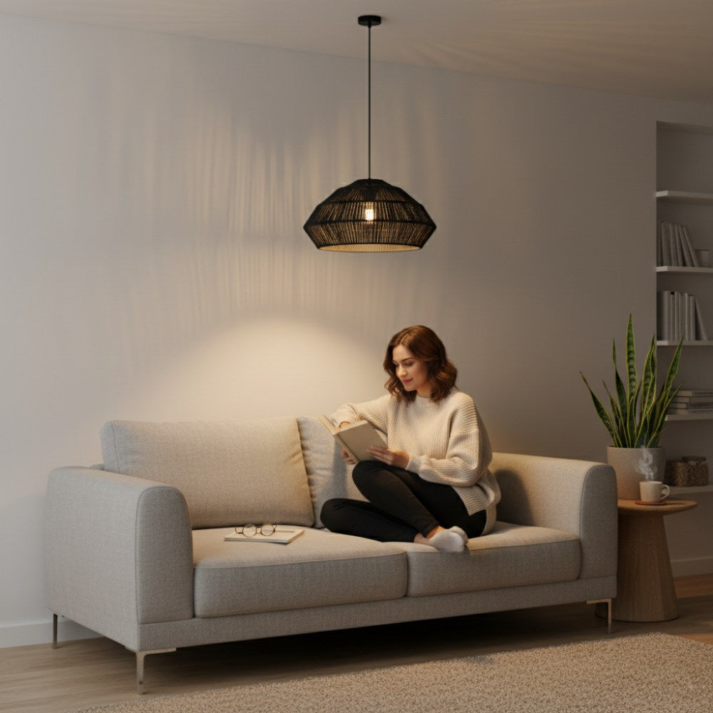 Abat-jour bohème chic Noir | Collection ANAKAO