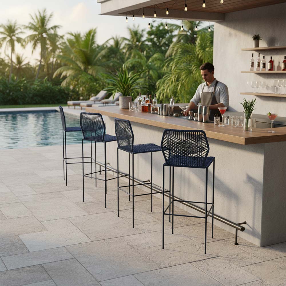 Chaise de bar design en nylon Anthracite | Collection Sambava