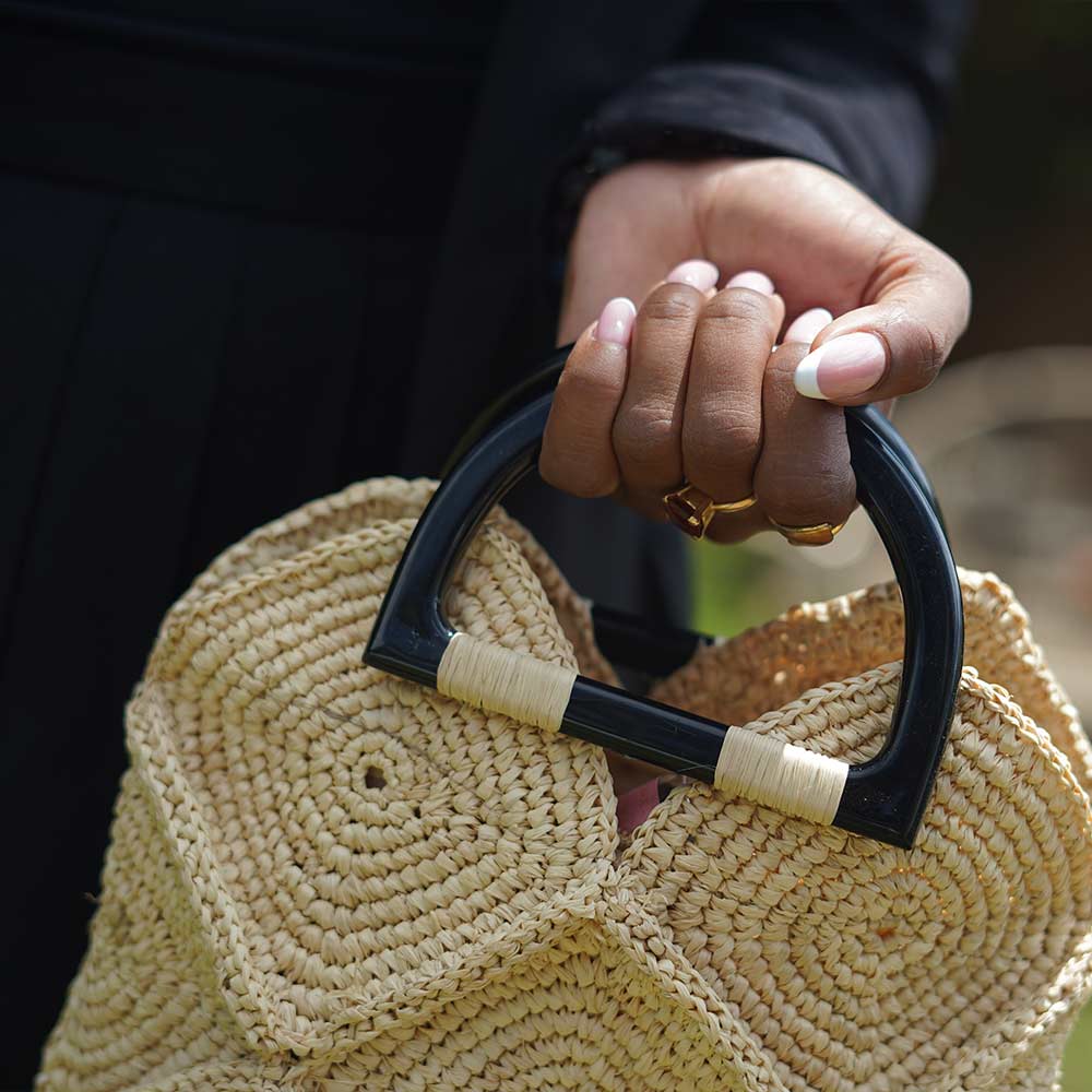 Sac à main en raphia Naturel fait main | Collection Antananarivo
