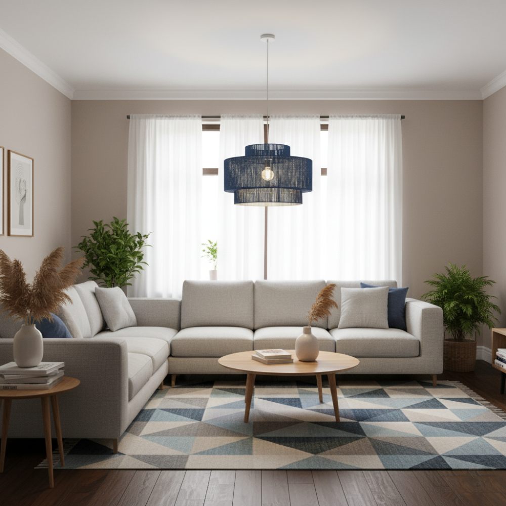 Plafonnier bohème rétro Bleu Roi | Collection MORONDAVA