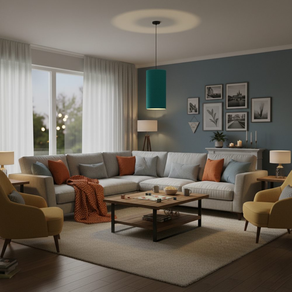 Plafonnier cylindrique bohème Turquoise | Collection ANTALAHA