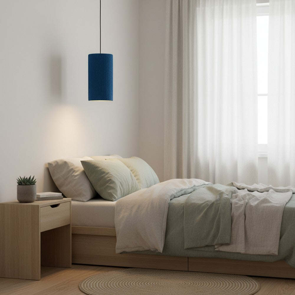 Plafonnier cylindrique bohème Bleu Roi | Collection ANTALAHA