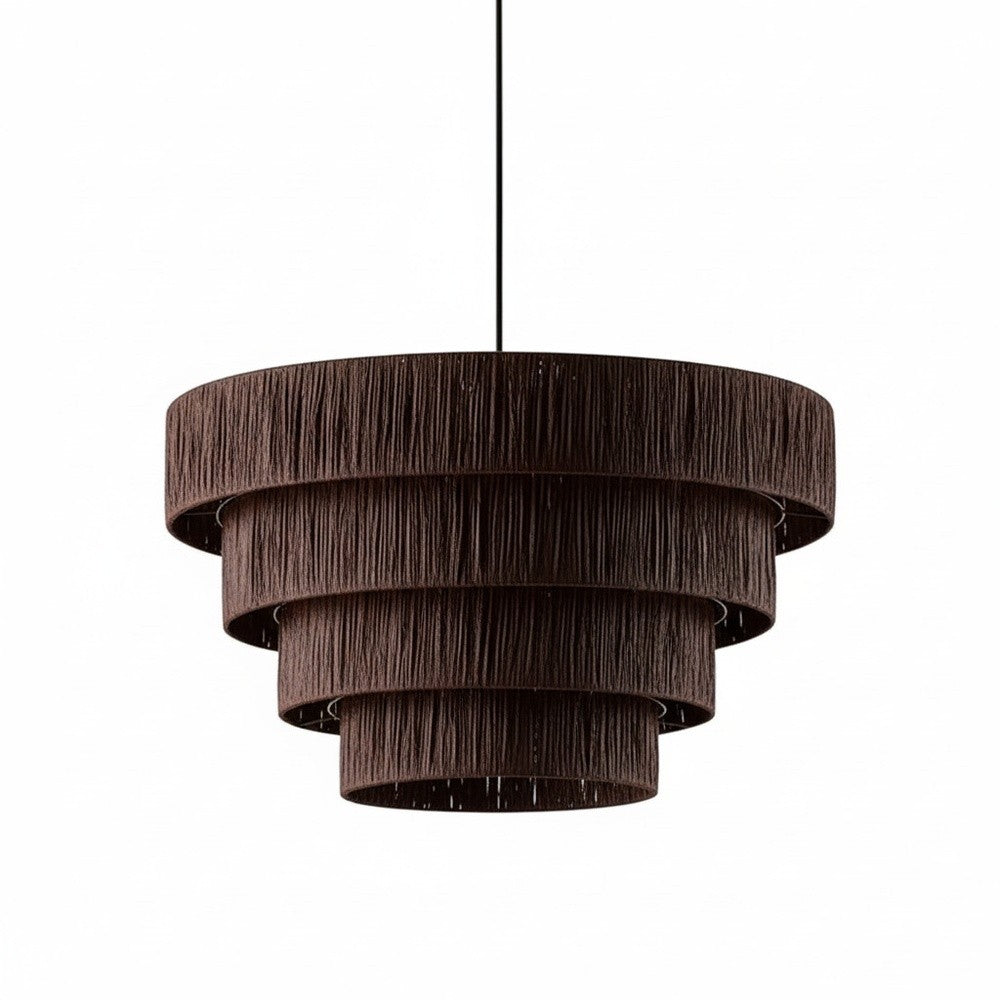 Plafonnier raphia Chocolat | Collection SAMBAVA