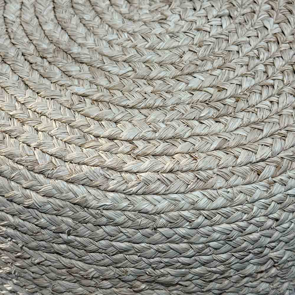 Grand Pouf en Raphia tressé bohème classique Sable