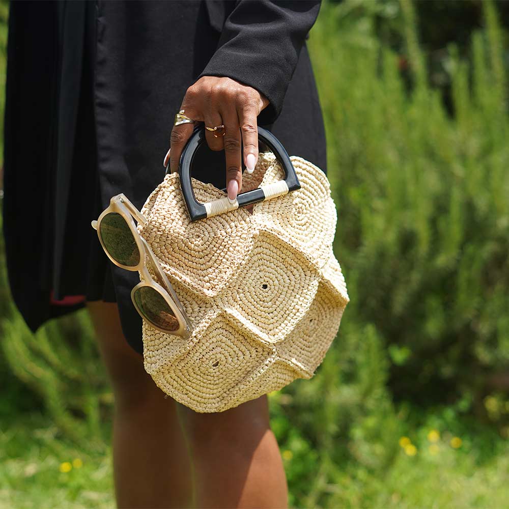 Sac à main en raphia Naturel fait main | Collection Antananarivo