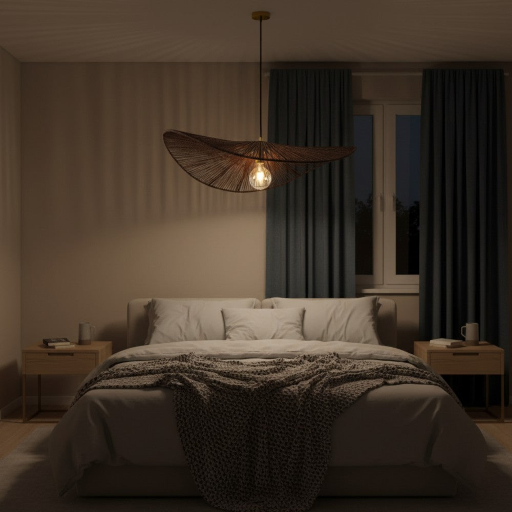 Suspension en corde naturelle bohème chic Chocolat | Collection MANAKARA