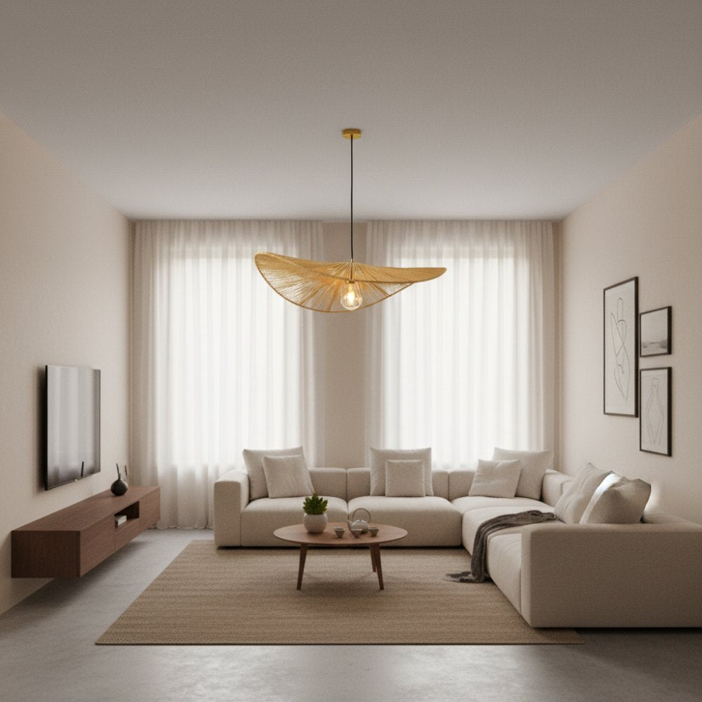 Suspension en corde naturelle bohème chic Miel | Collection MANAKARA