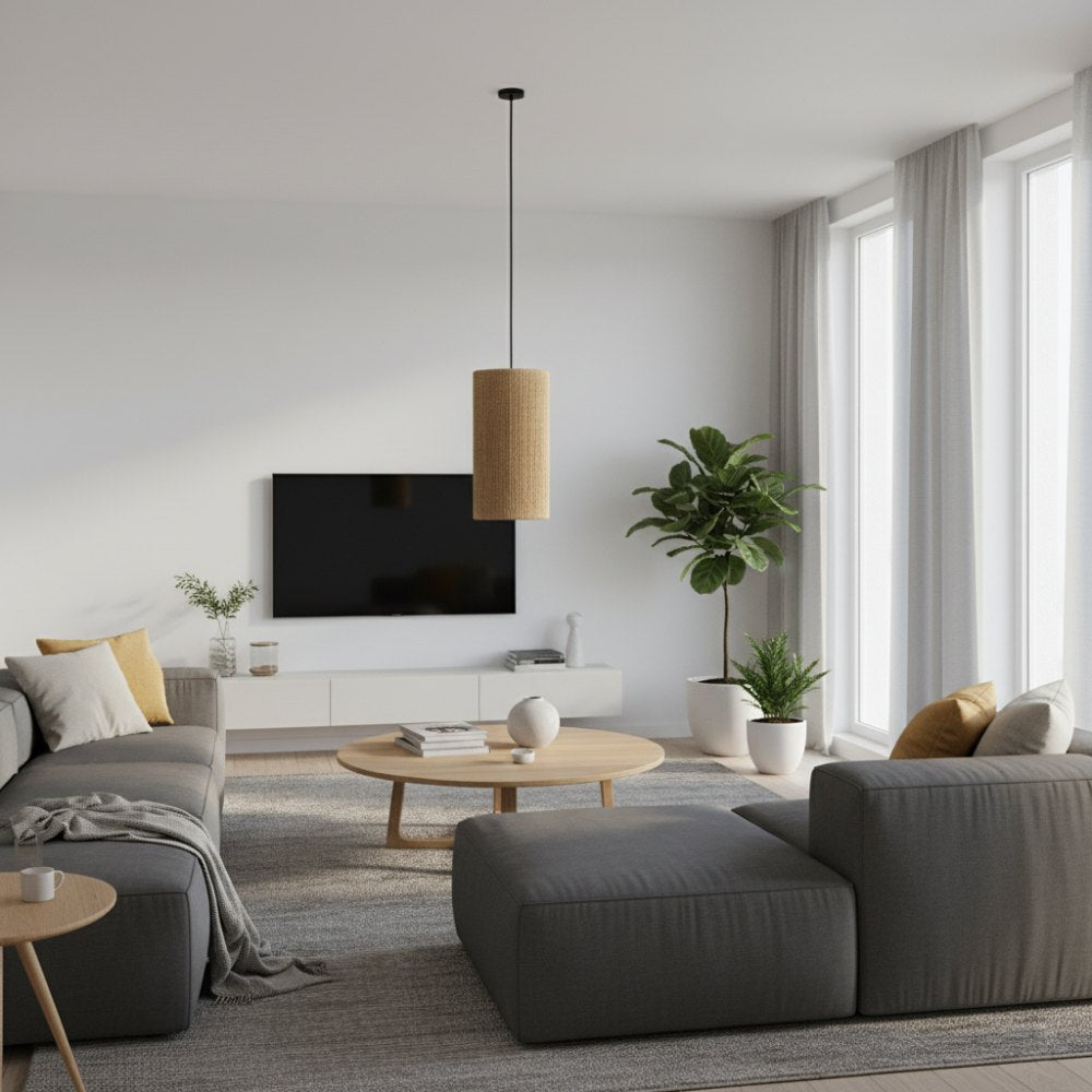 Plafonnier cylindrique bohème Sable | Collection ANTALAHA