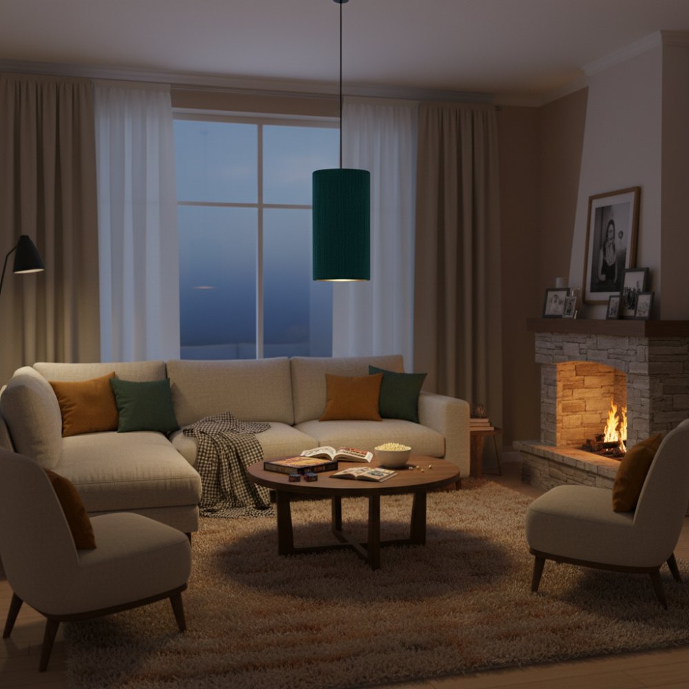 Plafonnier cylindrique bohème Bleu Lagon | Collection ANTALAHA