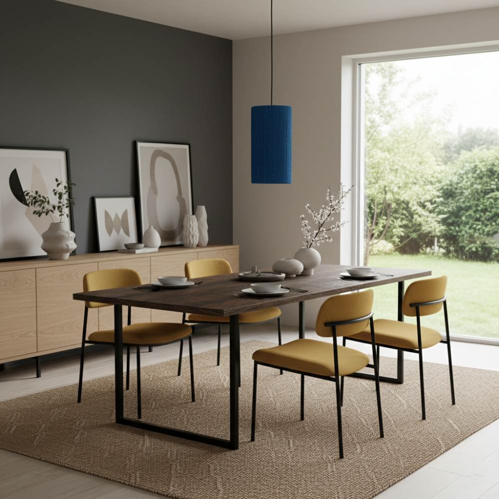 Plafonnier cylindrique bohème Bleu Roi | Collection ANTALAHA