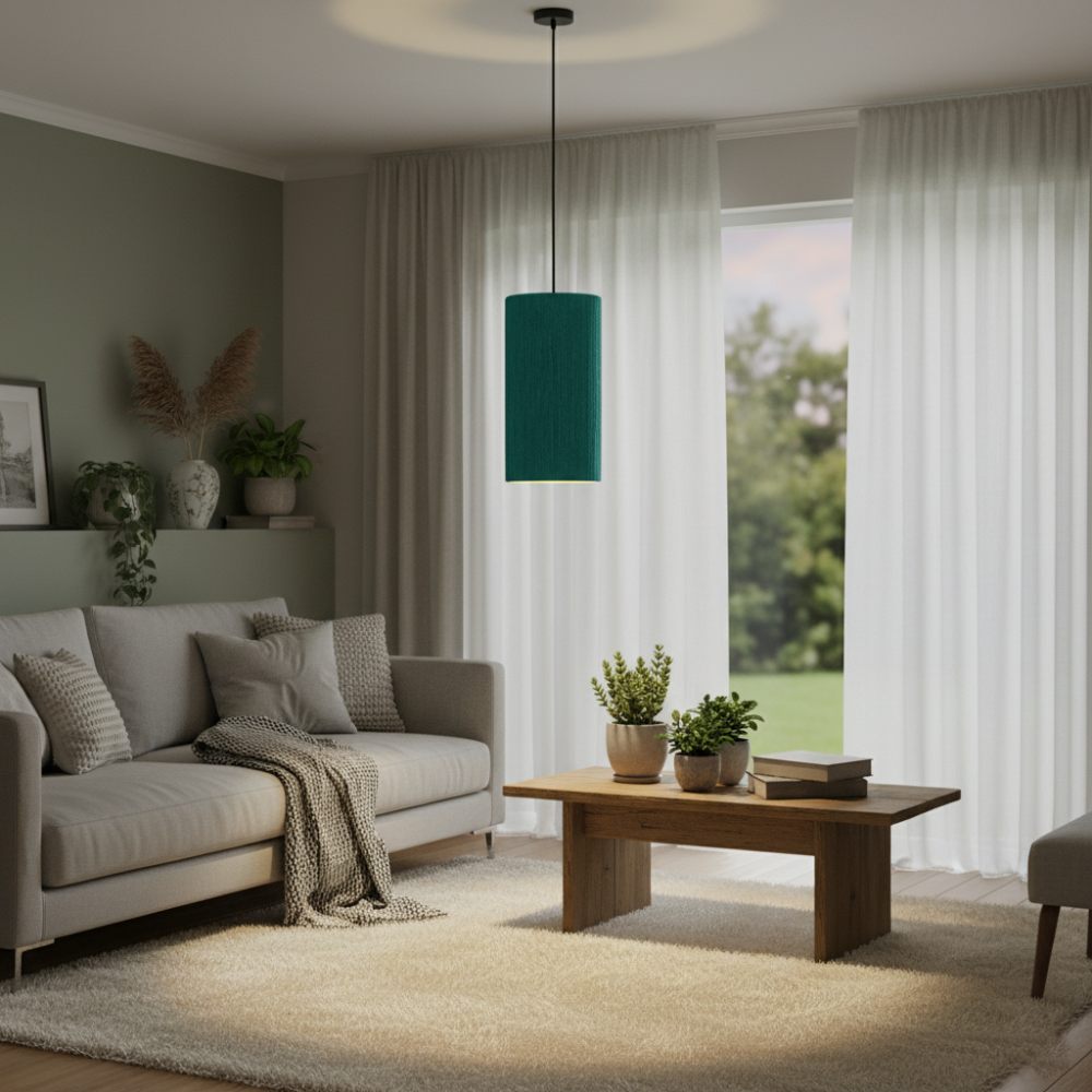 Plafonnier cylindrique bohème Turquoise | Collection ANTALAHA