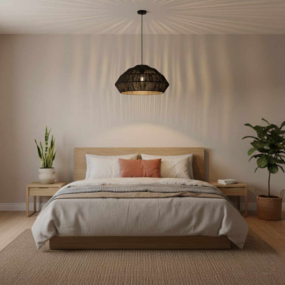 Abat-jour bohème chic Noir | Collection ANAKAO