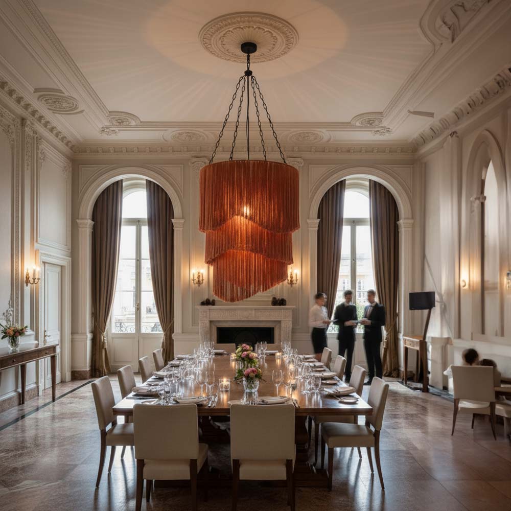 Abat-jour à Franges grand format | Orange