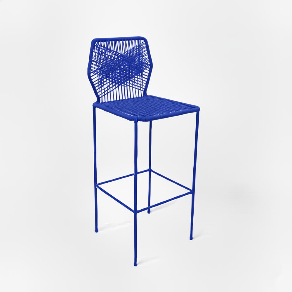 Chaise de bar design en nylon Bleu Roi | Collection Sambava