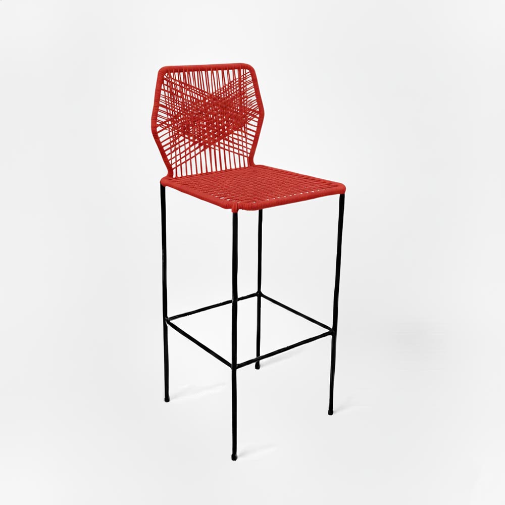 Chaise de bar design en nylon Rouge | Collection Sambava