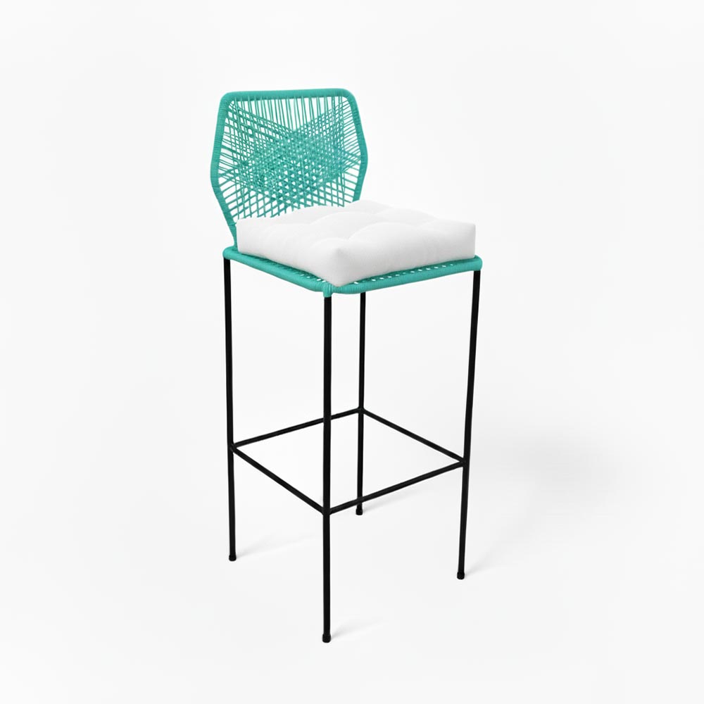 Chaise de bar design en nylon Turquoise | Collection Sambava