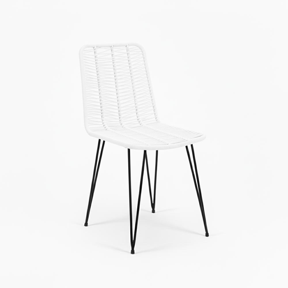 Chaise de salle à manger tressée Blanc | Collection AMBOSITRA