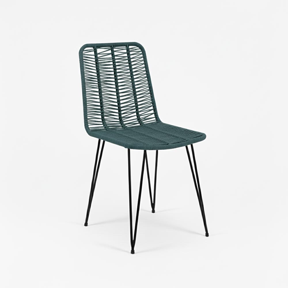 Chaise de salle à manger tressée Bleu Lagon | Collection AMBOSITRA