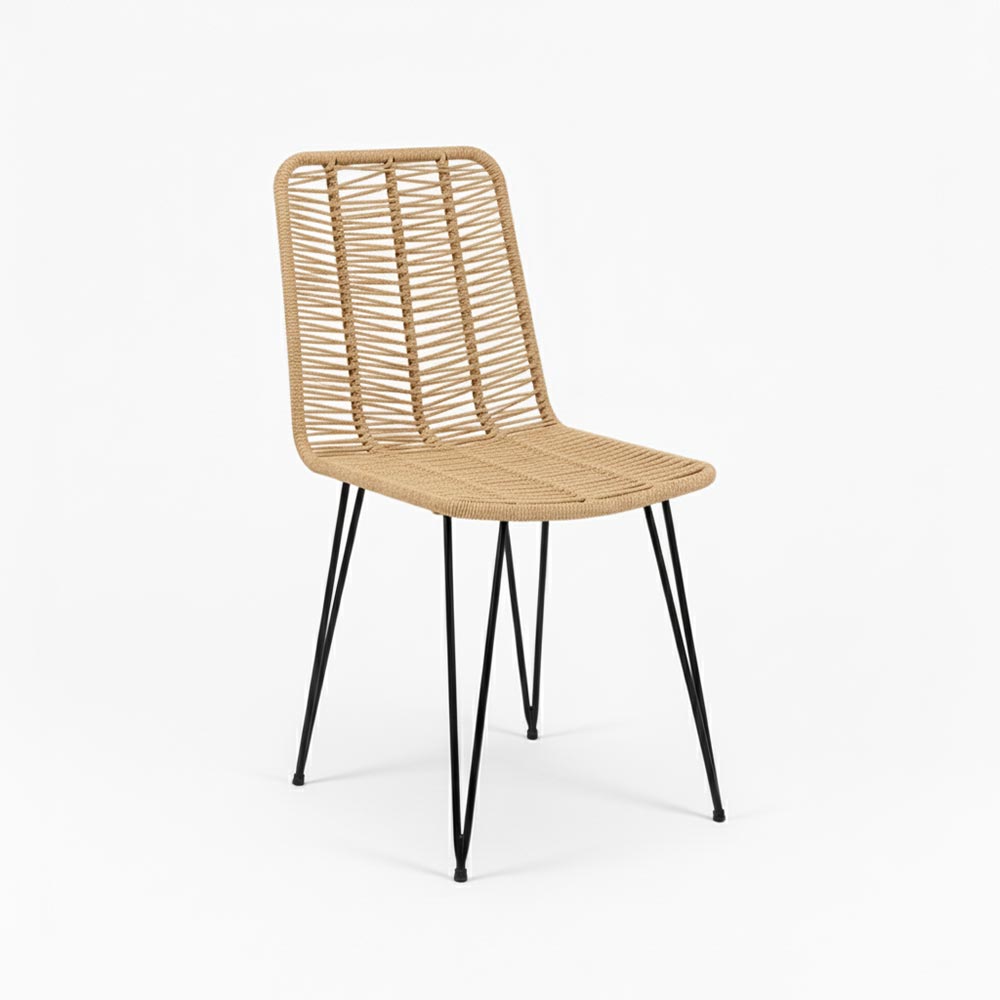 Chaise de salle à manger tressée Sable | Collection AMBOSITRA