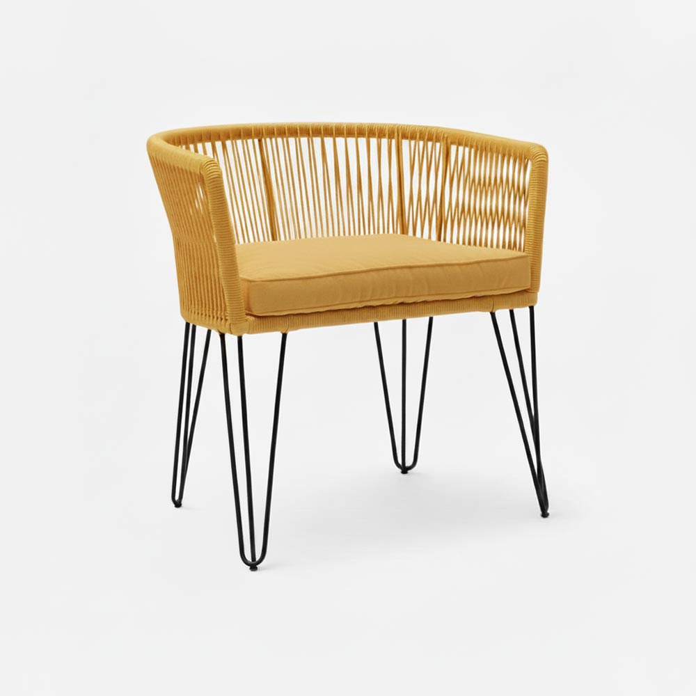 Chaise en corde tressée bohème Miel | Collection MAJUNGA