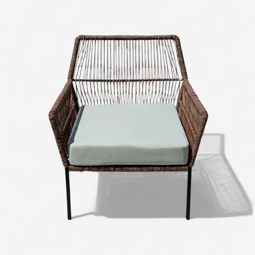 Fauteuil en corde tressée bohème Chocolat | Collection TANA