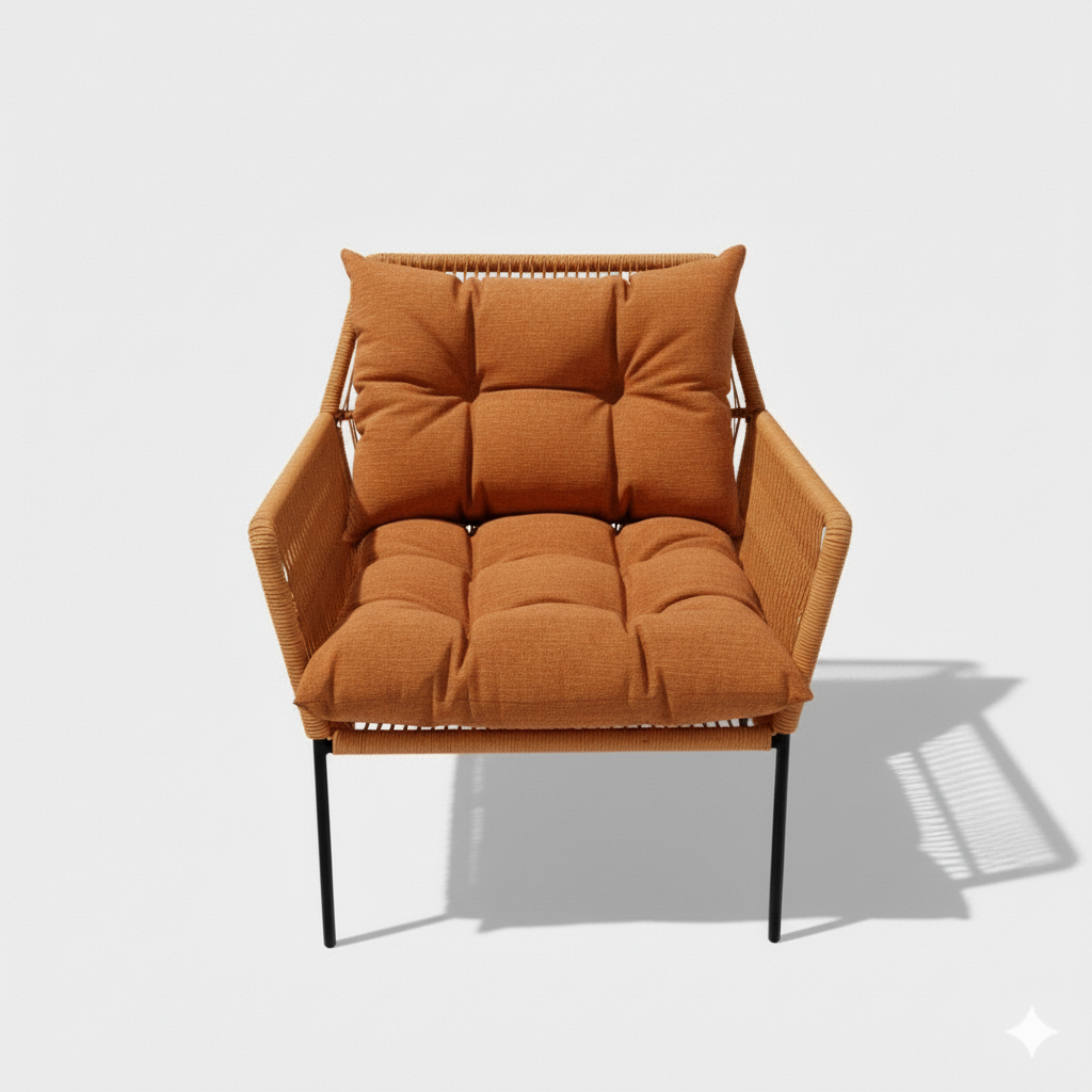 Fauteuil en corde tressée bohème Cannelle | Collection TANA