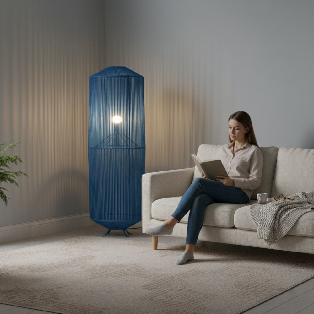Lampe sur pied bohème chic Bleu Roi | Collection NOSY BE