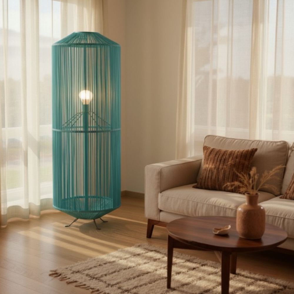 Lampe sur pied bohème chic Turquoise | Collection NOSY BE