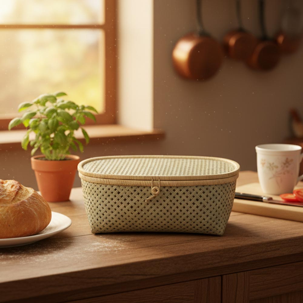 Kit de 3 paniers de rangement en raphia et fibre de palmier | Rectangle