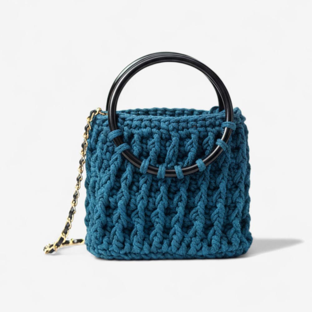 Petit sac à main en crochet à poignées rondes | Collection Ankify