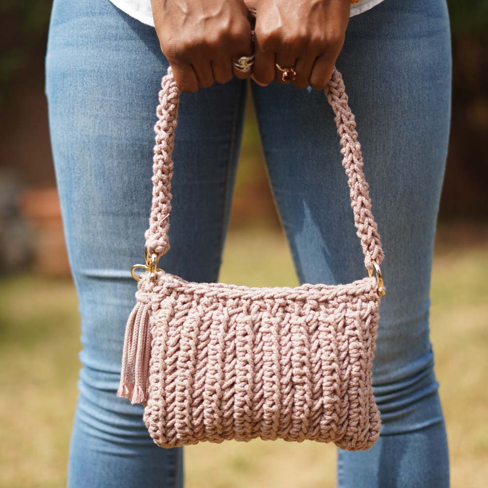 Sac en crochet rectangulaire style bohème | Collection Anakao