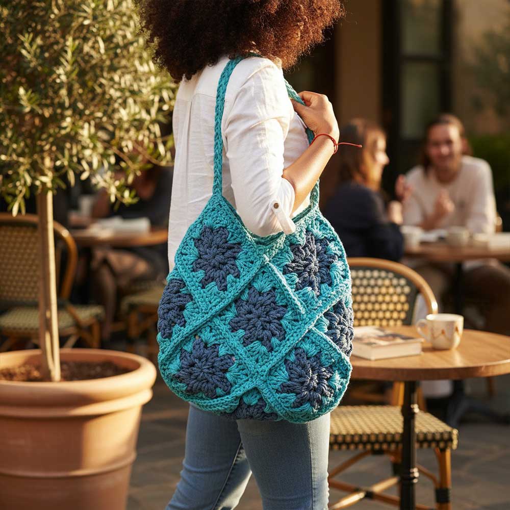 Grand sac de plage en crochet artisanal | Collection Bekopaka