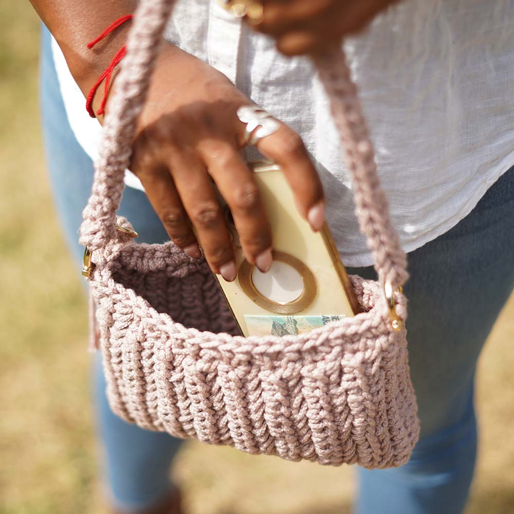 Sac en crochet rectangulaire style bohème | Collection Anakao