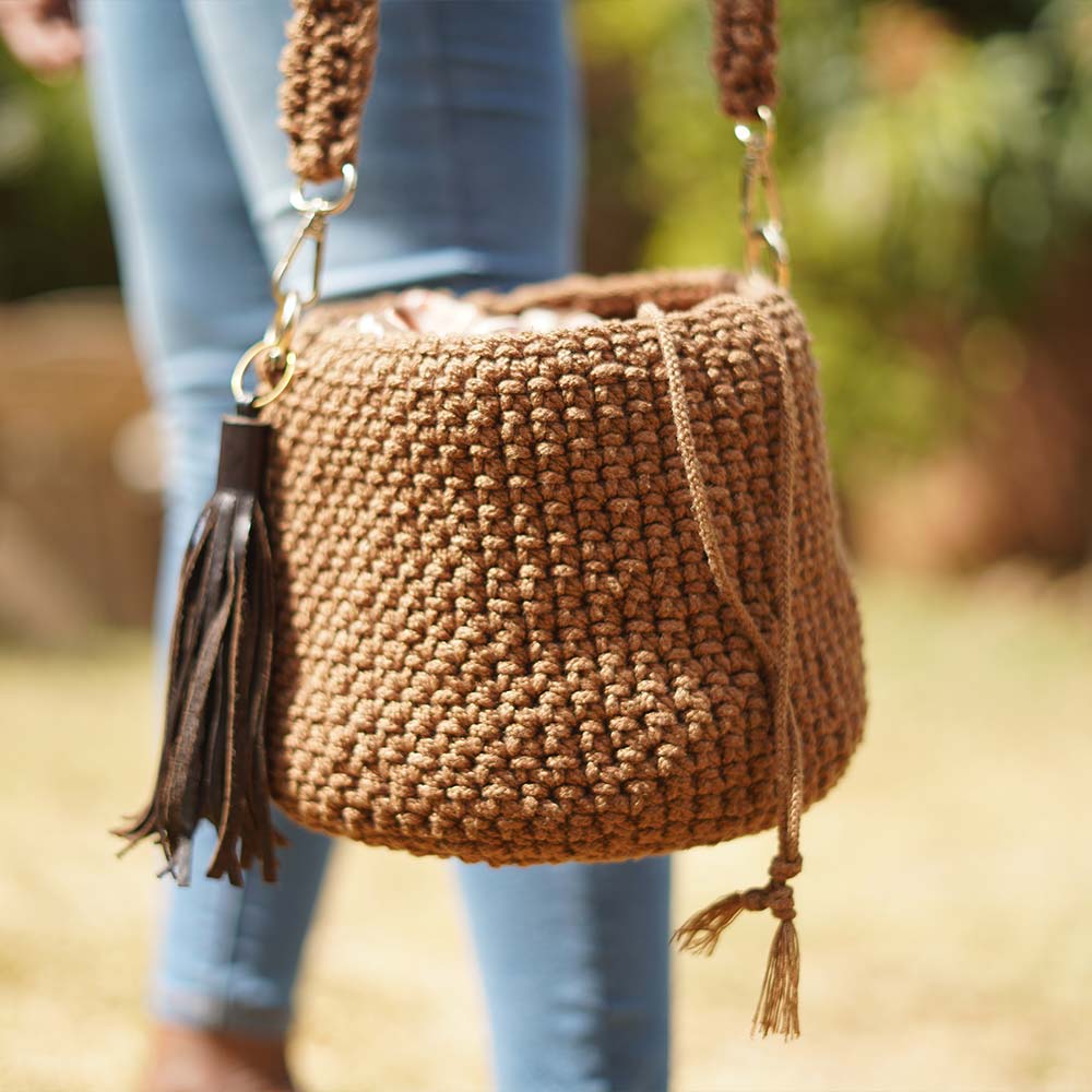 Sac seau en crochet style bohème | Collection Beloha