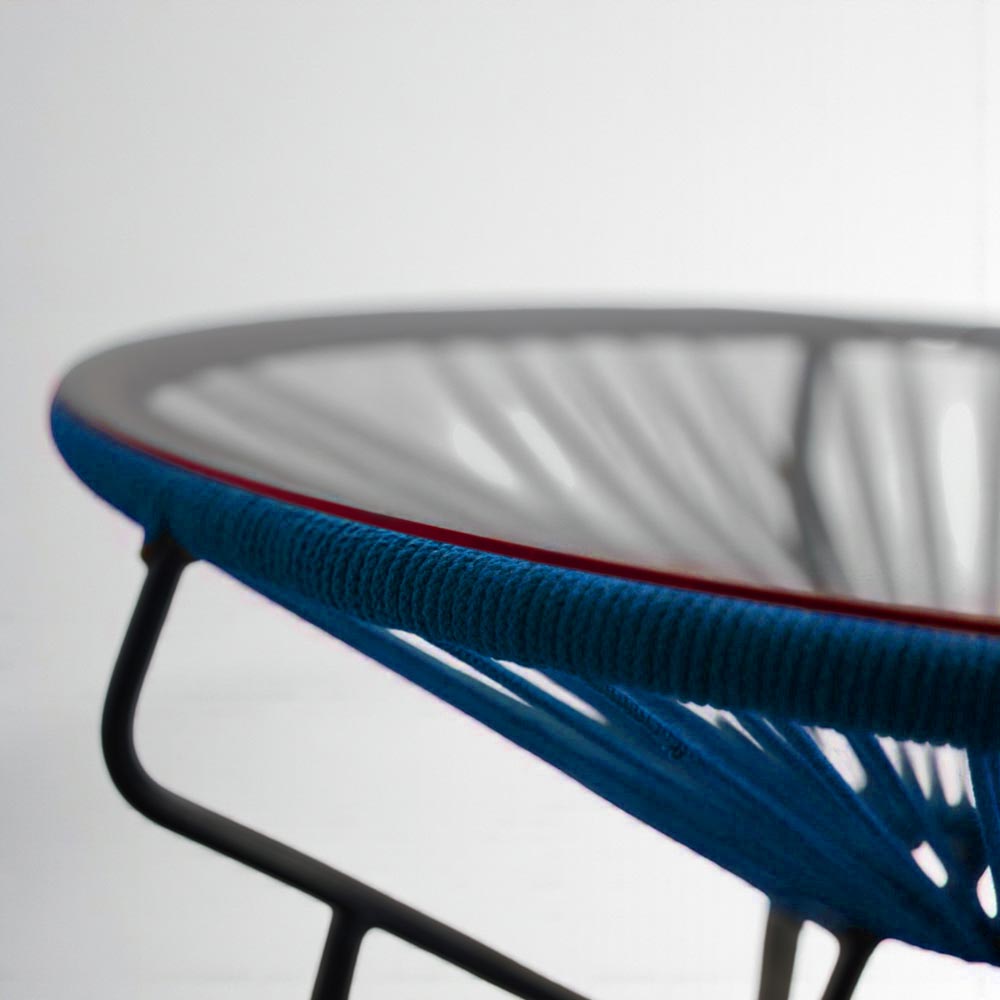 Table basse ronde Bleu Roi - bohème chic | 60cm