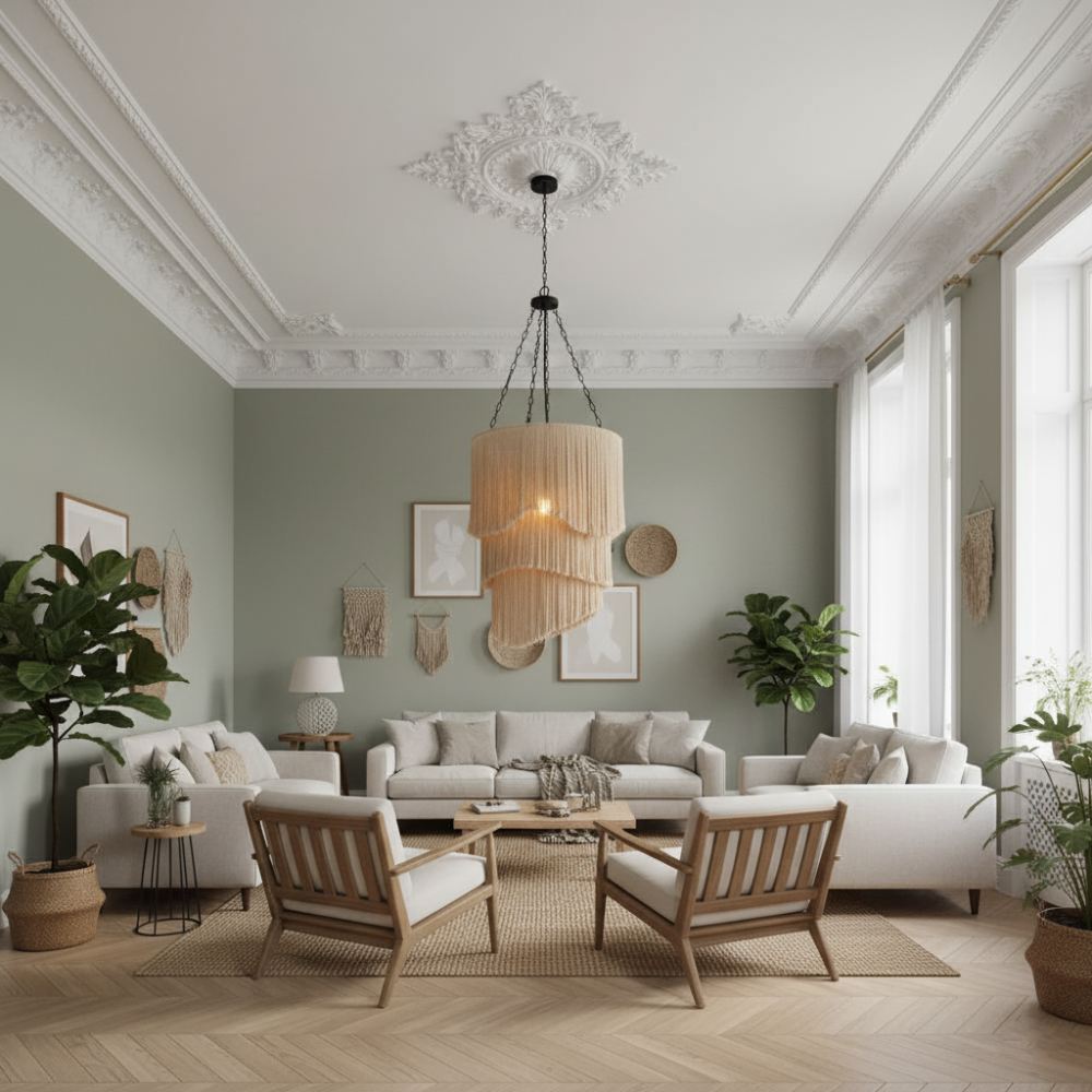 Abat-jour à Franges grand format | Sable